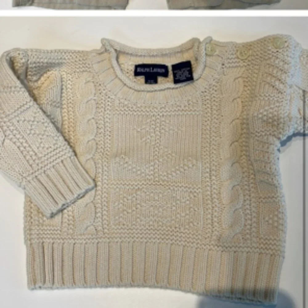 Ralph Lauren 2 pc sweater and pant set- NEW - 12-18 months